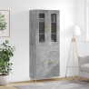 Witrynka, szarość betonu 69,5x34x180 cm materiał drewnopochodny