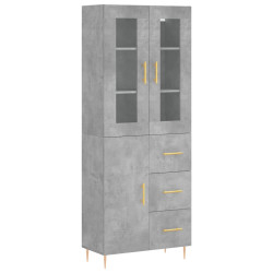 Witrynka, szarość betonu 69,5x34x180 cm materiał drewnopochodny