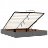 Rama łóżka otomana z materacem, szara, 160x200 cm, tkanina