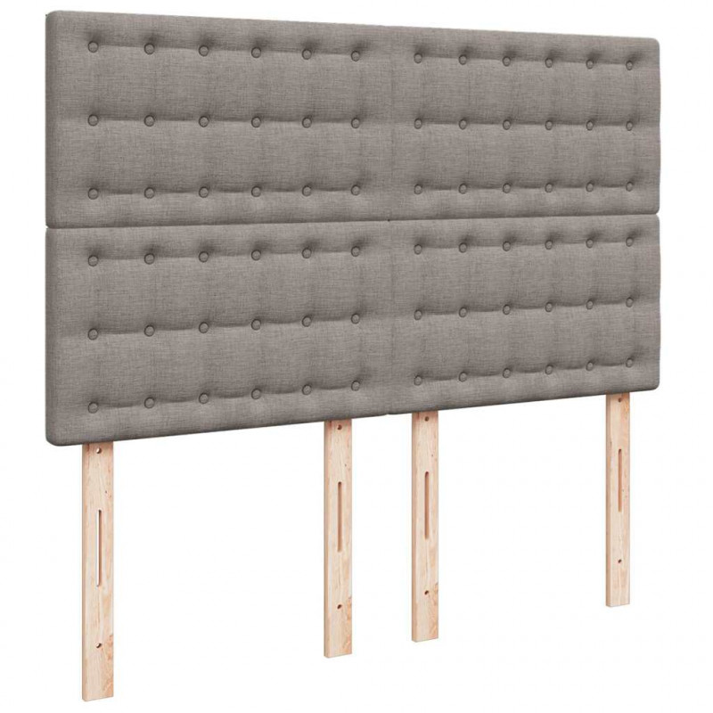 Rama łóżka otomana z materacem, taupe, 140x190 cm, tkanina