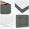 Rama łóżka otomana z materacem, szara, 160x200 cm, tkanina