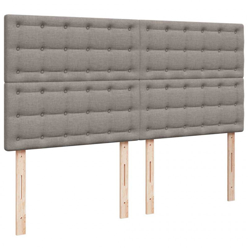 Rama łóżka otomana z materacem, taupe, 160x200 cm, tkanina