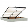 Rama łóżka otomana z materacami, szara, 160x200 cm, aksamit