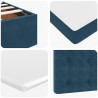 Rama łóżka otomana z materacami, niebieska, 90x190 cm, aksamit