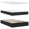 Rama łóżka otomana z materacami, czarna, 120x190 cm, aksamit