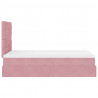 Rama łóżka otomana z materacami, różowa, 120x190 cm, aksamit