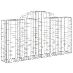 Kosze gabionowe, 4 szt, 200x30x100/120 cm, galwanizowane żelazo