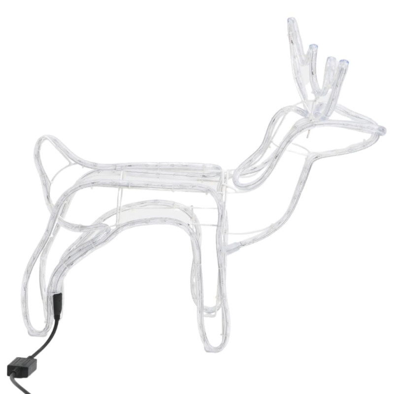 Renifery ozdobne z zimnym białym LED, 3 szt., 60x30x60 cm