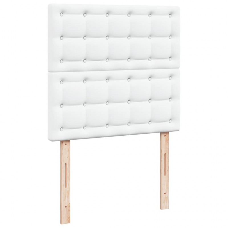 Łóżko otomana z materacami i LED, biała, 180x200cm, ekoskóra