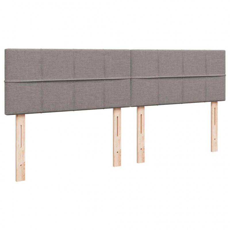 Rama łóżka otomana z materacami, taupe, 200x200 cm, tkanina
