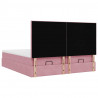Rama łóżka otomana z materacami, różowa, 160x200 cm, aksamit