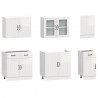 Zestaw szafek kuchennych 7 -częściowy, Lucca, biały o wysokim połysku