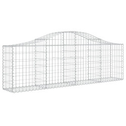 Kosze gabionowe, 4 szt, 200x30x60/80 cm, galwanizowane żelazo