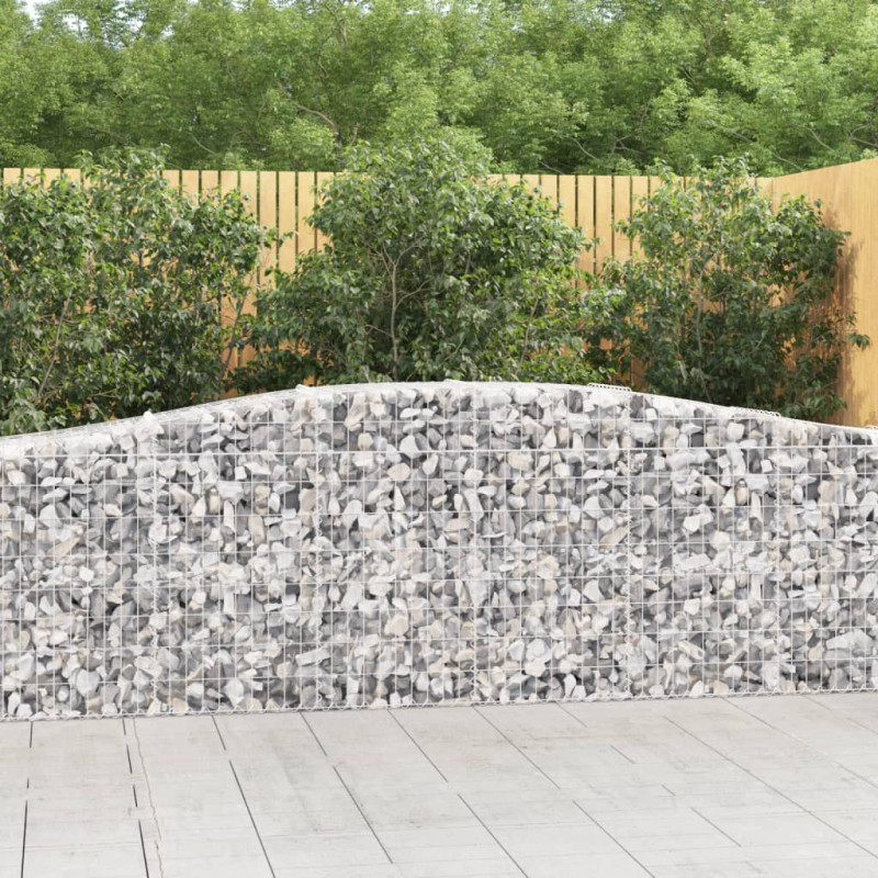 Kosze gabionowe, 10 szt, 400x50x80/100 cm, galwanizowane żelazo
