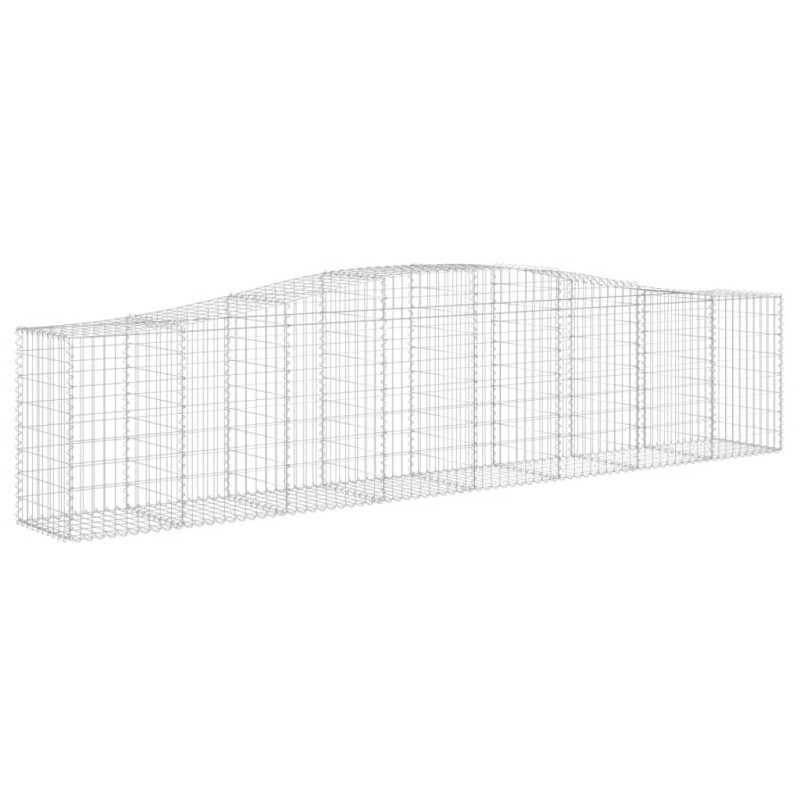 Kosze gabionowe, 10 szt, 400x50x80/100 cm, galwanizowane żelazo
