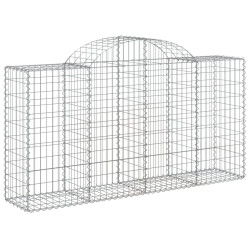 Kosze gabionowe, 6 szt, 200x50x100/120 cm, galwanizowane żelazo