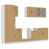Zestaw szafek kuchennych, Kalmar, 8-częściowy, dąb artisan