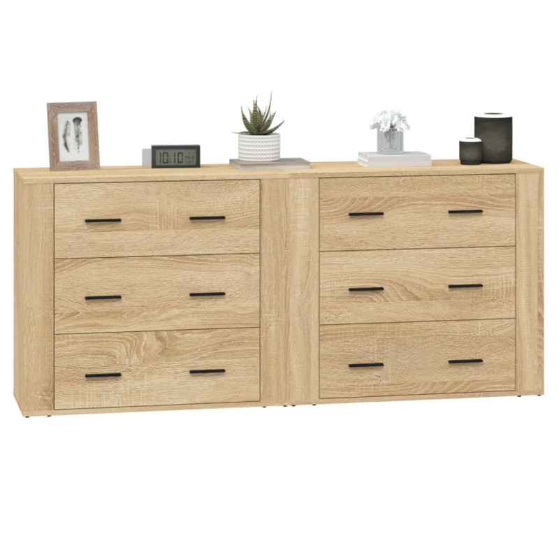 Szafki, 2 szt., dąb sonoma, materiał drewnopochodny