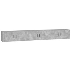 Wiszące szafki TV, 3 szt., szarość betonu, 100x34,5x40 cm