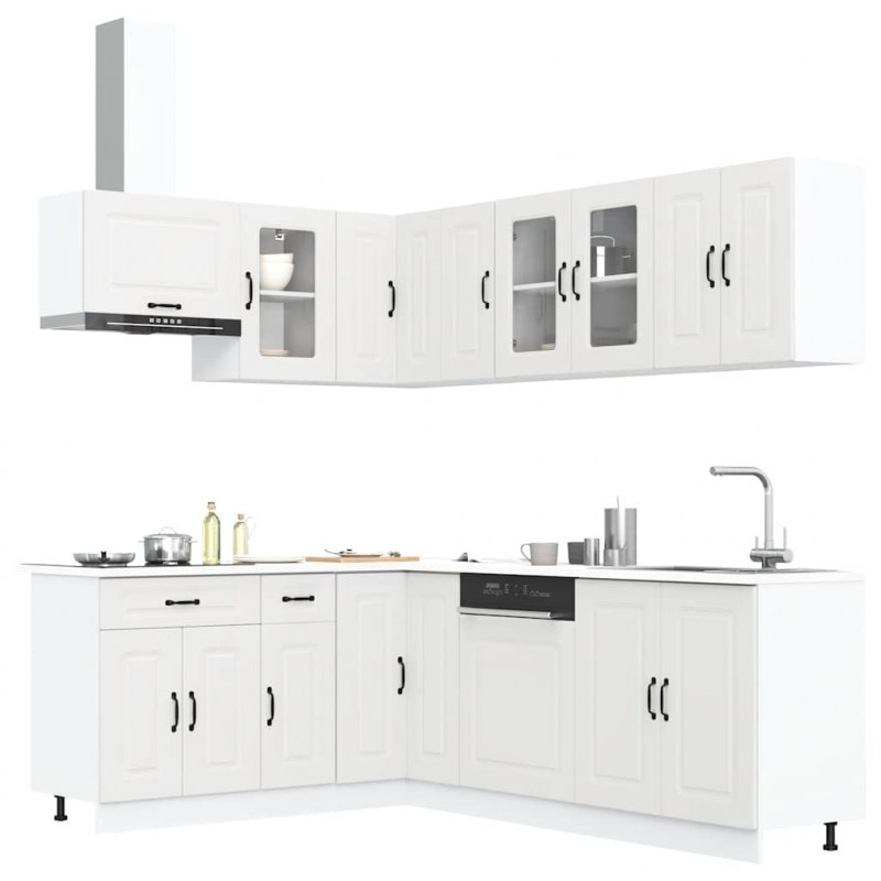 Zestaw szafek kuchennych, Kalmar, 11-częściowy, biała