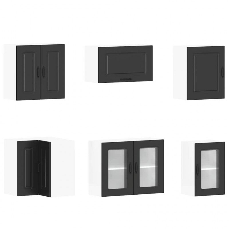 Zestaw szafek kuchennych, Kalmar, 11-częściowy, czarna