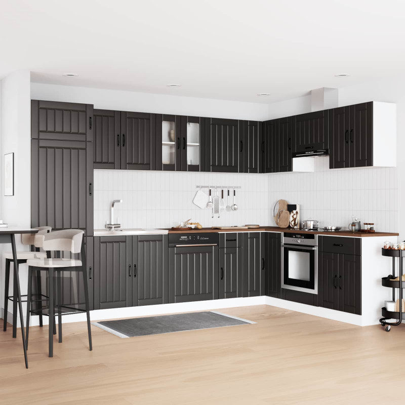 Szafka pod zlew Lucca 2 pcs Czarny Materiał drewnopochodny