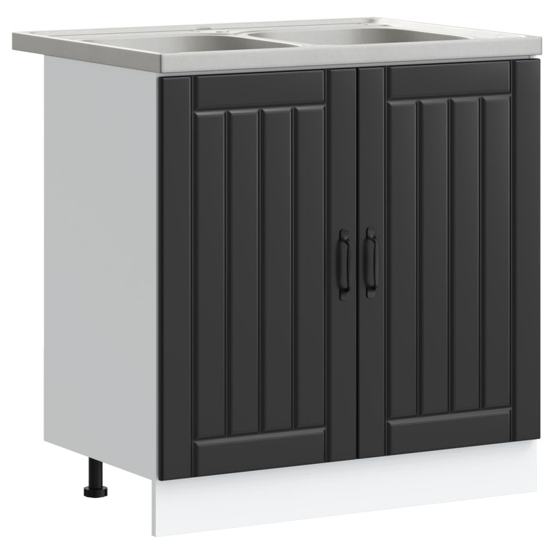 Szafka pod zlew Lucca 2 pcs Czarny Materiał drewnopochodny