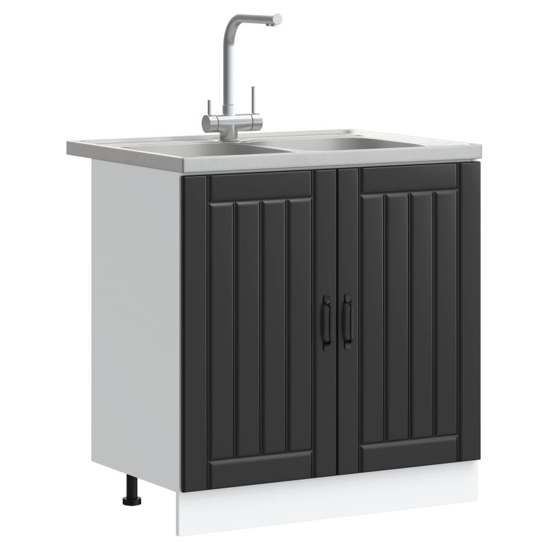 Szafka pod zlew Lucca 2 pcs Czarny Materiał drewnopochodny