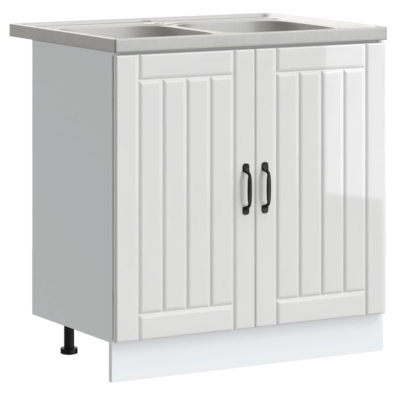 Szafka pod zlew z drzwiami Lucca 2 pcs Wysoki połysk biały