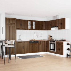 Szafka pod zlew Lucca 2 pcs Brązowy dąb Materiał drewnopochodny