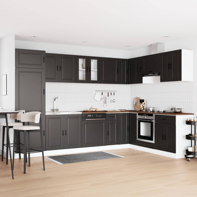 Szafka pod zlew Porto 2 pcs Czarny Materiał drewnopochodny