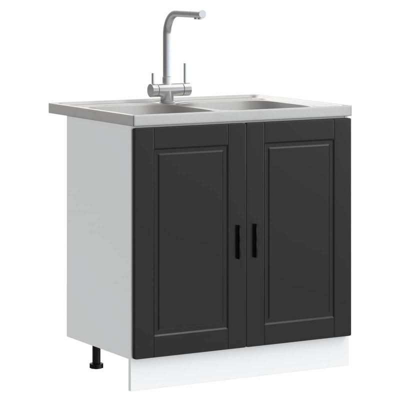 Szafka pod zlew Porto 2 pcs Czarny Materiał drewnopochodny