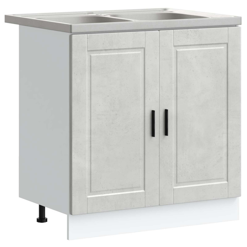 Szafka pod zlew Porto 2 pcs Szary Materiał drewnopochodny