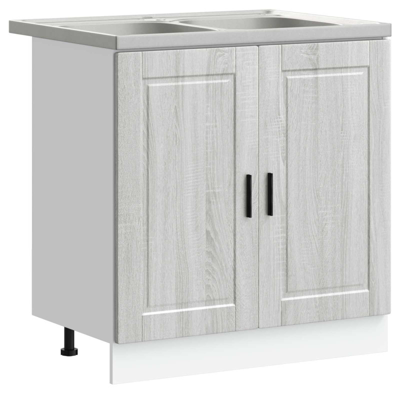 Szafka pod zlew Porto 2 pcs Szary Materiał drewnopochodny
