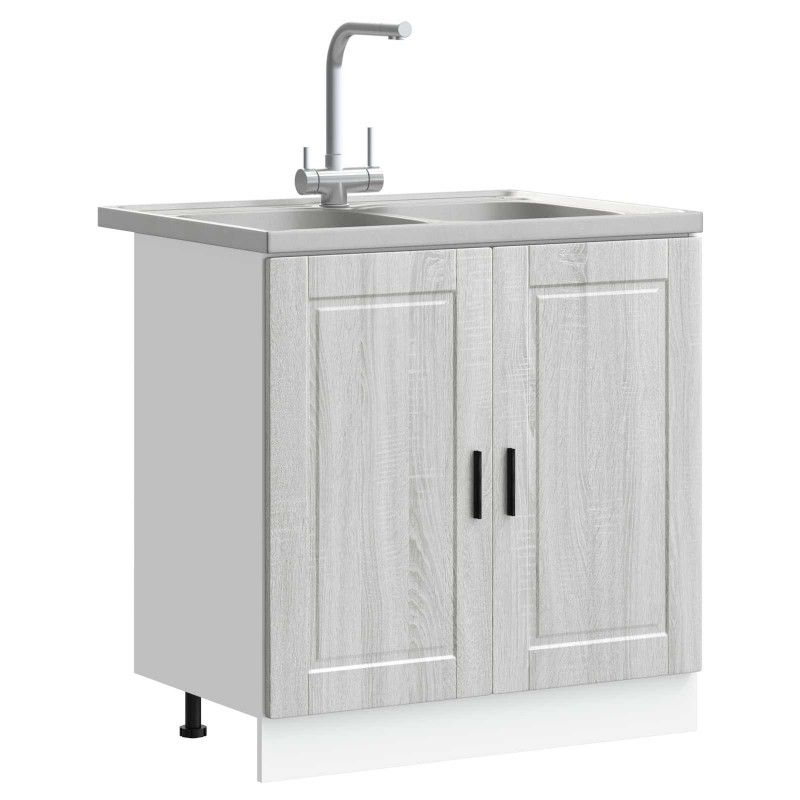 Szafka pod zlew Porto 2 pcs Szary Materiał drewnopochodny