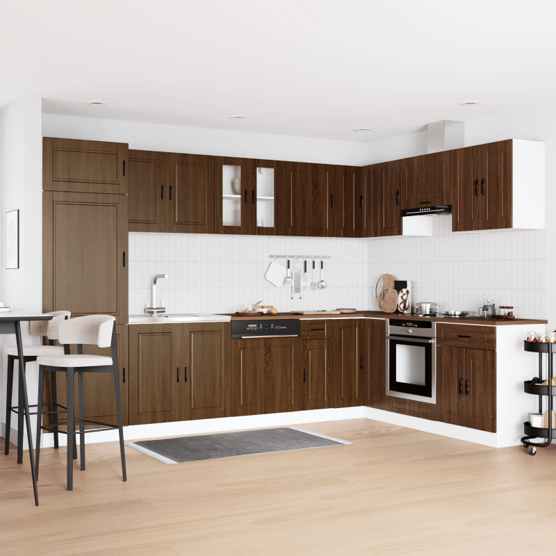 Szafka pod zlew Porto 2 pcs Brązowy Materiał drewnopochodny