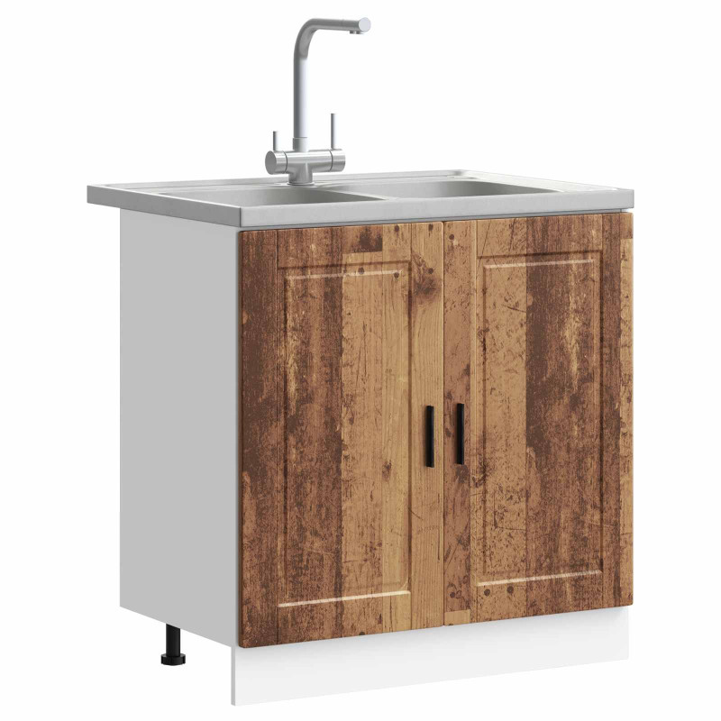 Szafka pod zlew Porto 2 pcs Brązowy Materiał drewnopochodny