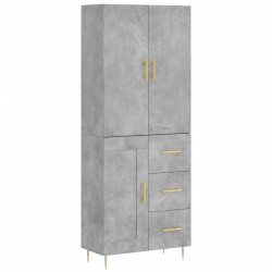 Witrynka, szarość betonu 69,5x34x180 cm materiał drewnopochodny