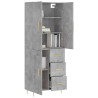 Witrynka, szarość betonu 69,5x34x180 cm materiał drewnopochodny