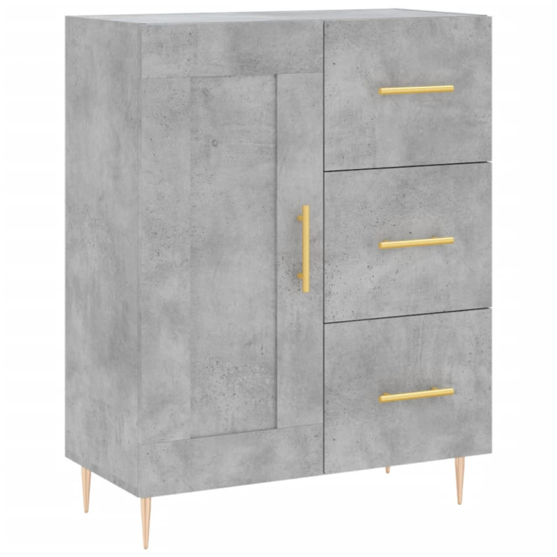 Witrynka, szarość betonu 69,5x34x180 cm materiał drewnopochodny