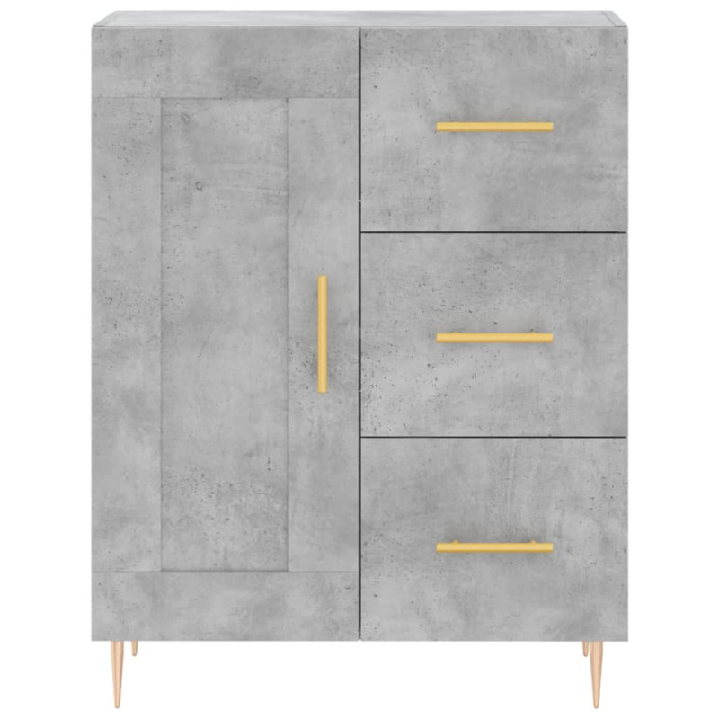 Witrynka, szarość betonu 69,5x34x180 cm materiał drewnopochodny