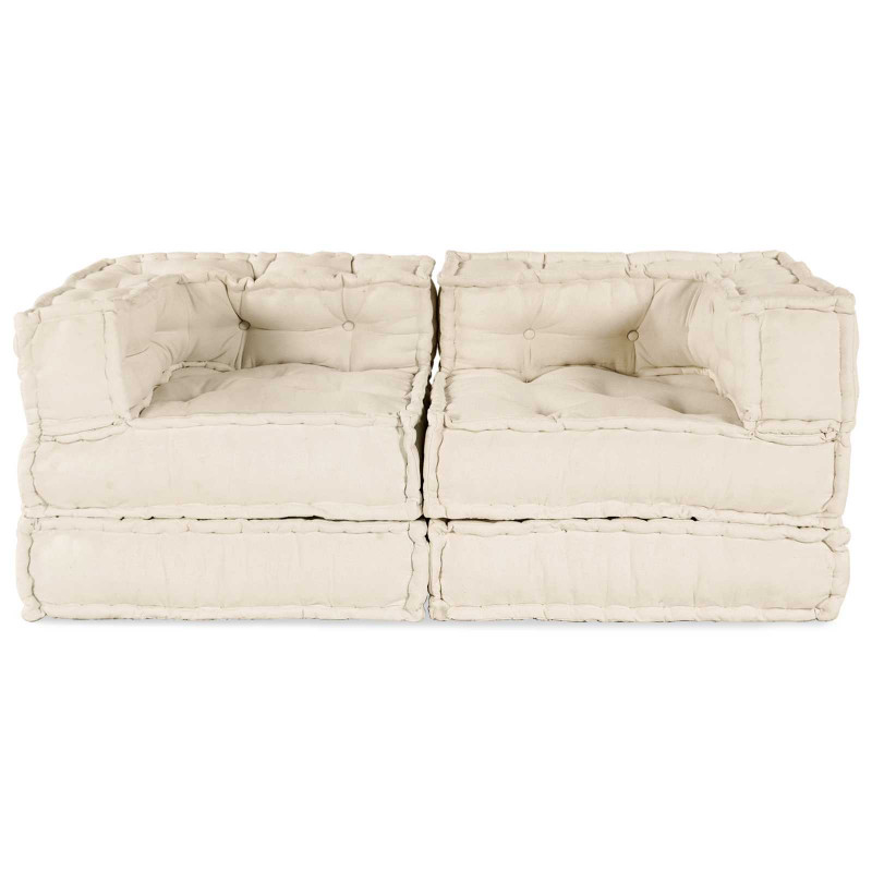 Modularna sofa patchworkowa 2 pcs Kremowy 140 x 70 x 56 cm