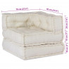 Modularna sofa patchworkowa 2 pcs Kremowy 140 x 70 x 56 cm