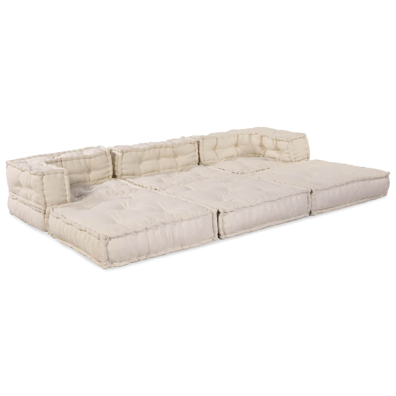 Modularna sofa patchworkowa 3 pcs Kremowy tkanina