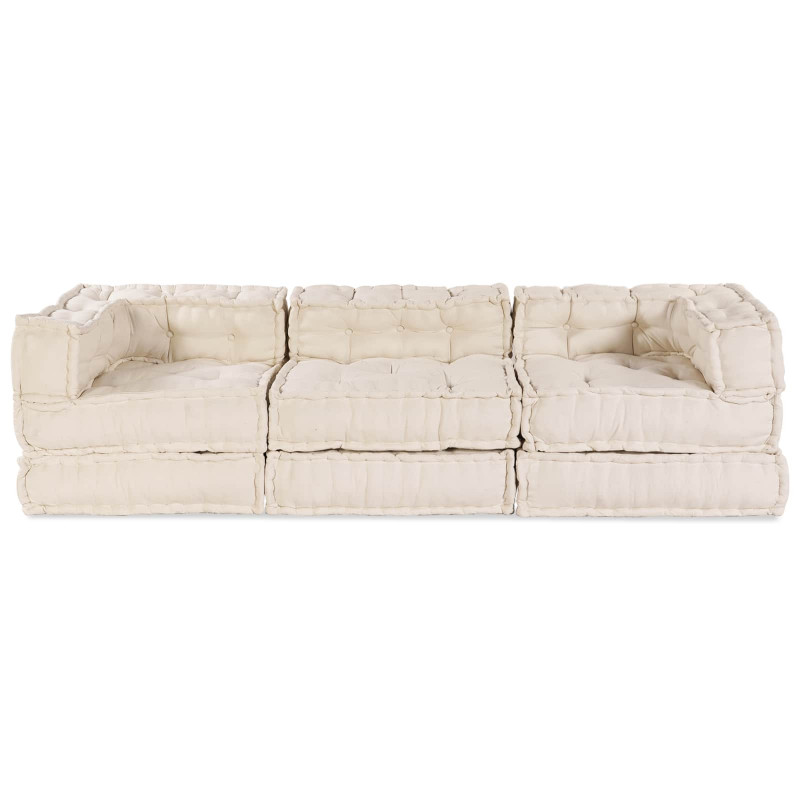 Modularna sofa patchworkowa 3 pcs Kremowy tkanina