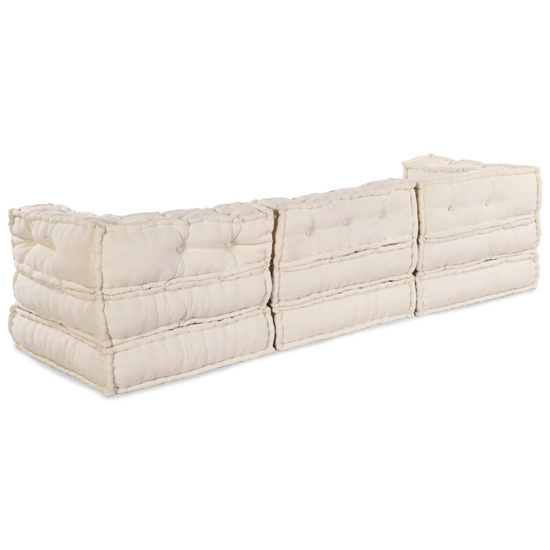 Modularna sofa patchworkowa 3 pcs Kremowy tkanina