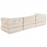 Modularna sofa patchworkowa 3 pcs Kremowy tkanina