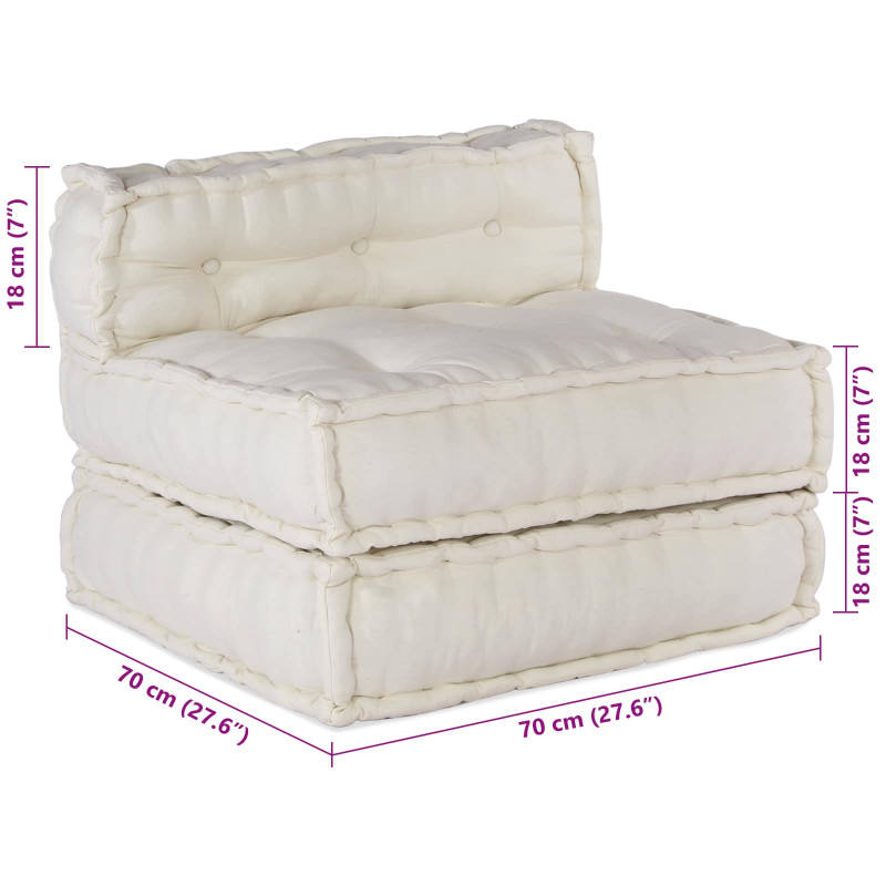 Modularna sofa patchworkowa 3 pcs Kremowy tkanina