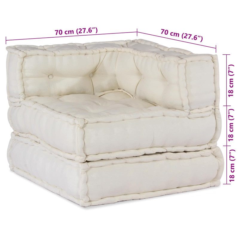 Modularna sofa patchworkowa 3 pcs Kremowy tkanina