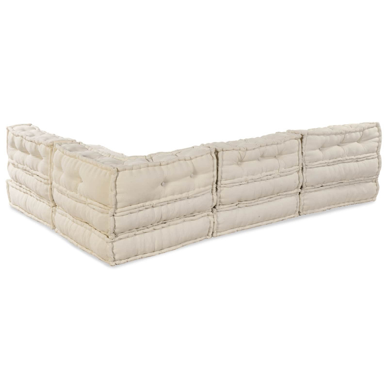 Modularna sofa patchworkowa 4 pcs Kremowy tkanina